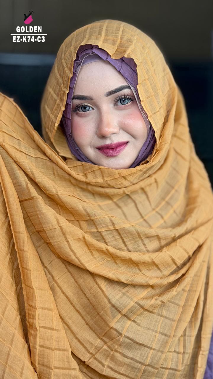 Waffle Crush Hijab With Tassel Work
