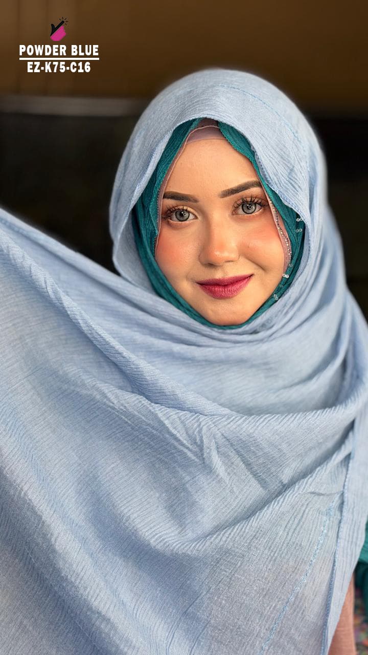 Curly Sequins Work Hijab