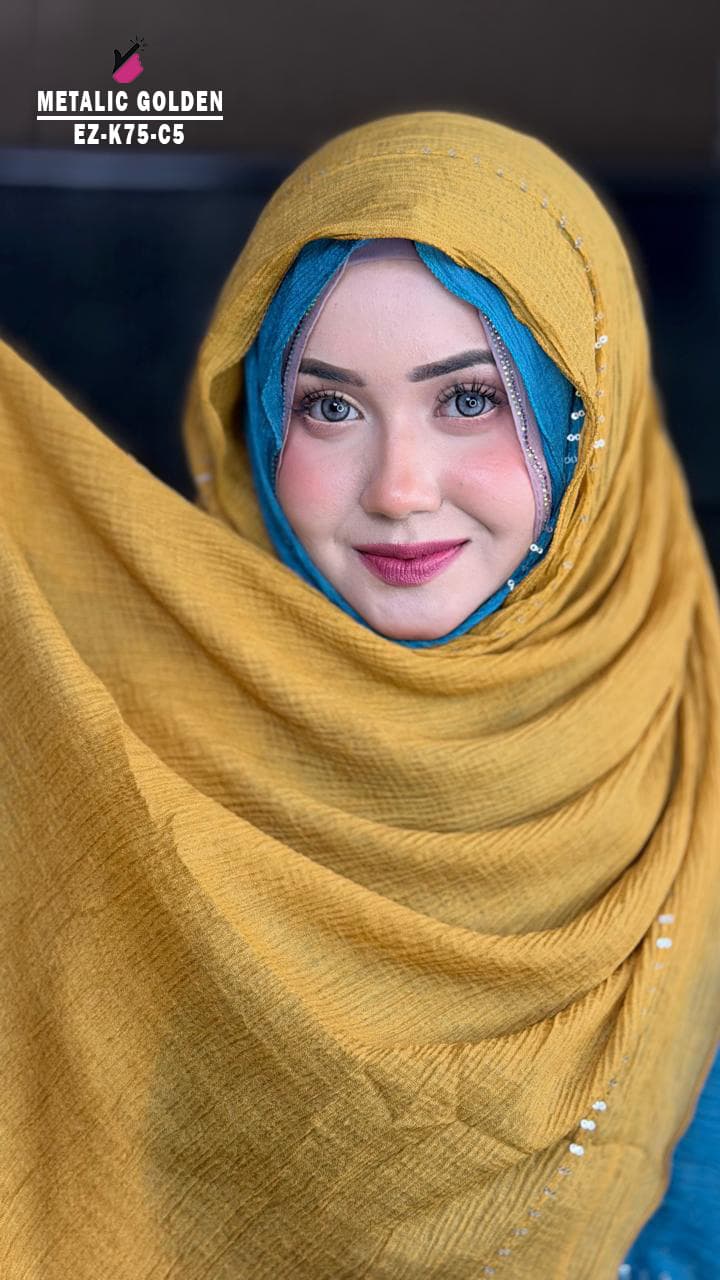 Curly Sequins Work Hijab