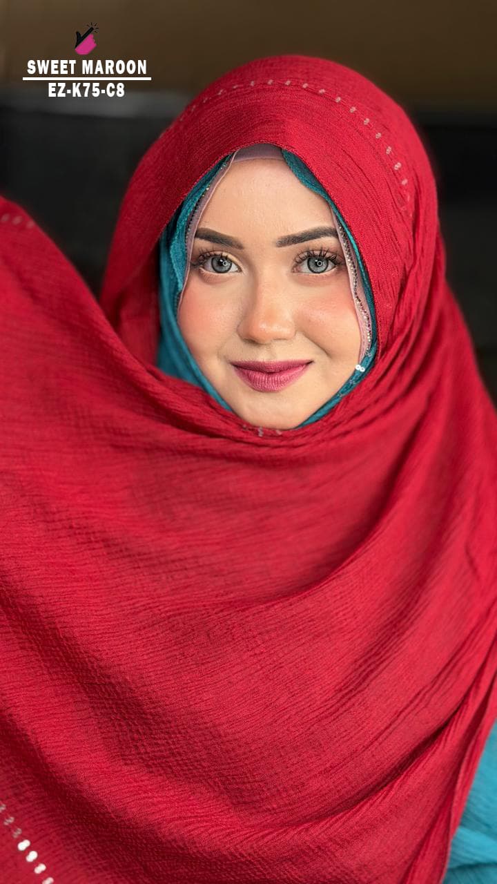 Curly Sequins Work Hijab