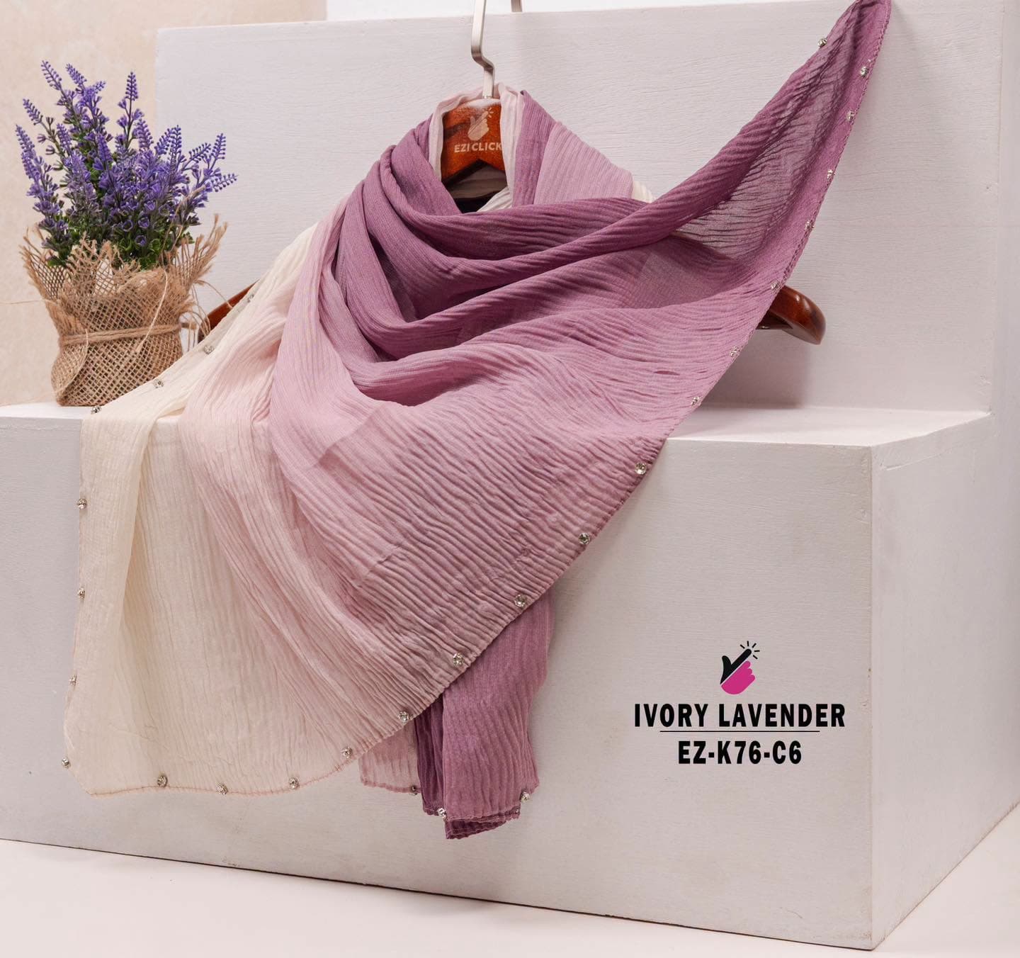 Sunset Diamond Border Hijab