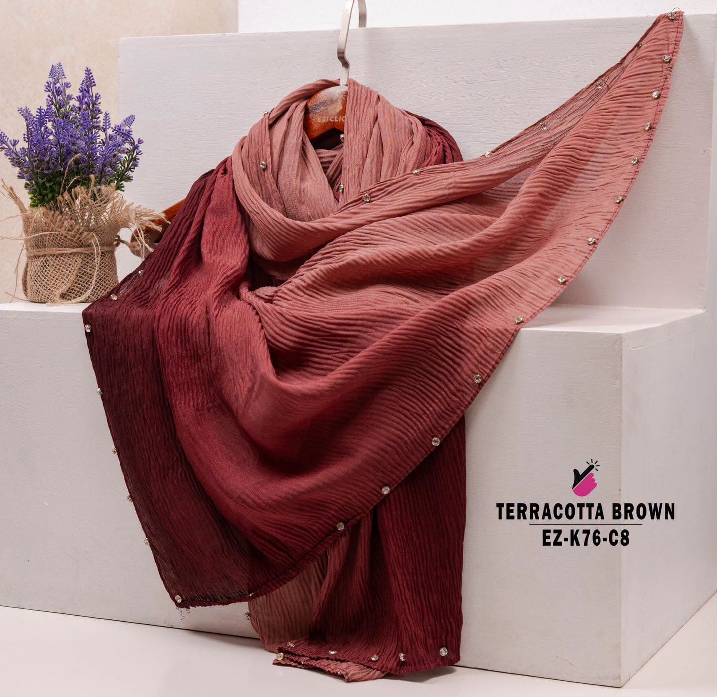 Sunset Diamond Border Hijab