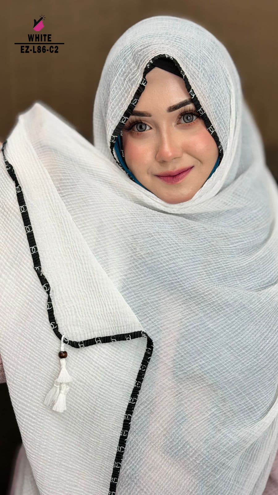 Branded Border Tassel Work Hijab