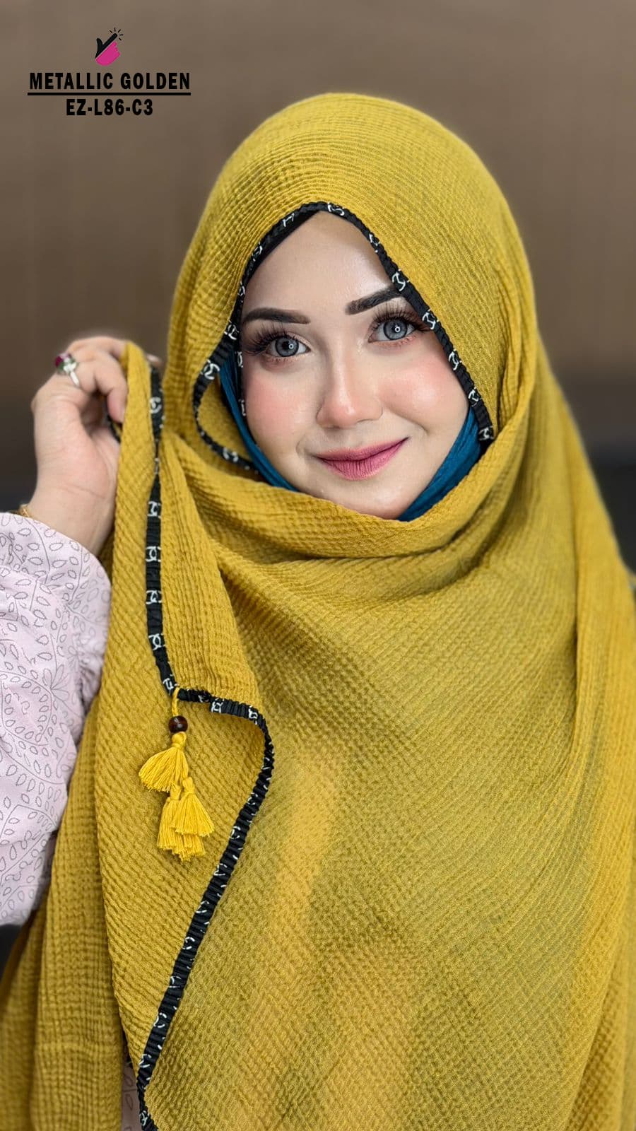 Branded Border Tassel Work Hijab