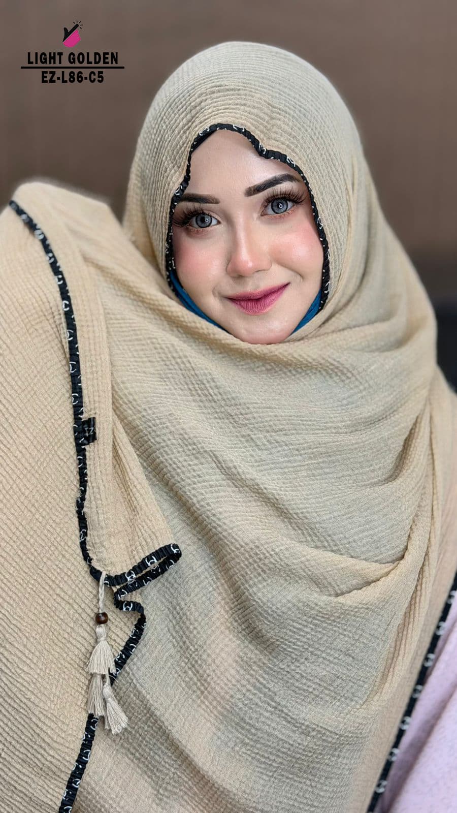 Branded Border Tassel Work Hijab