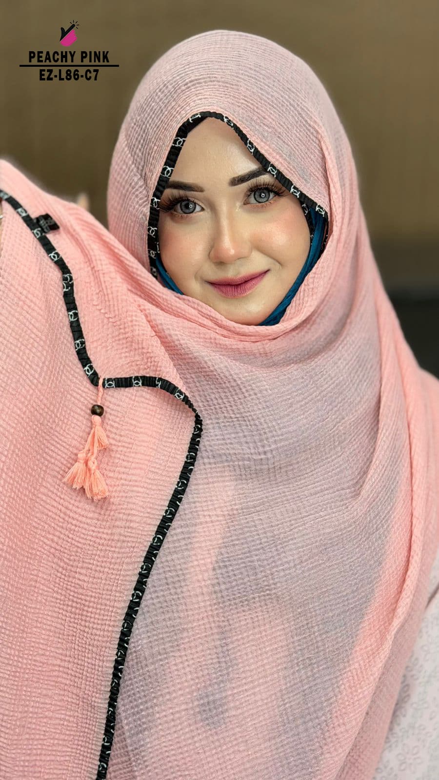Branded Border Tassel Work Hijab