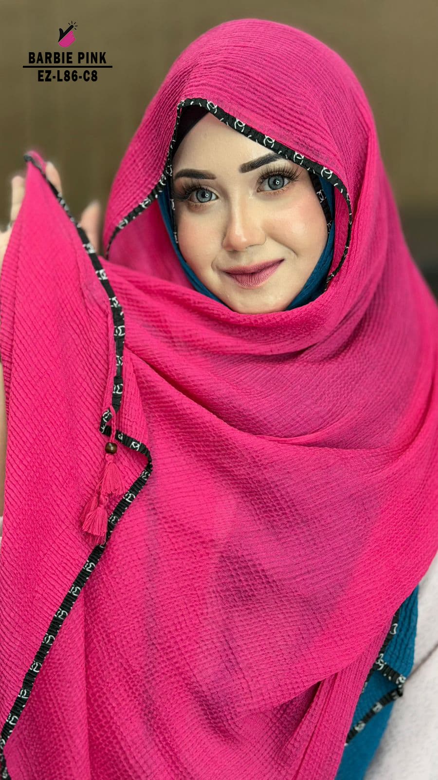 Branded Border Tassel Work Hijab