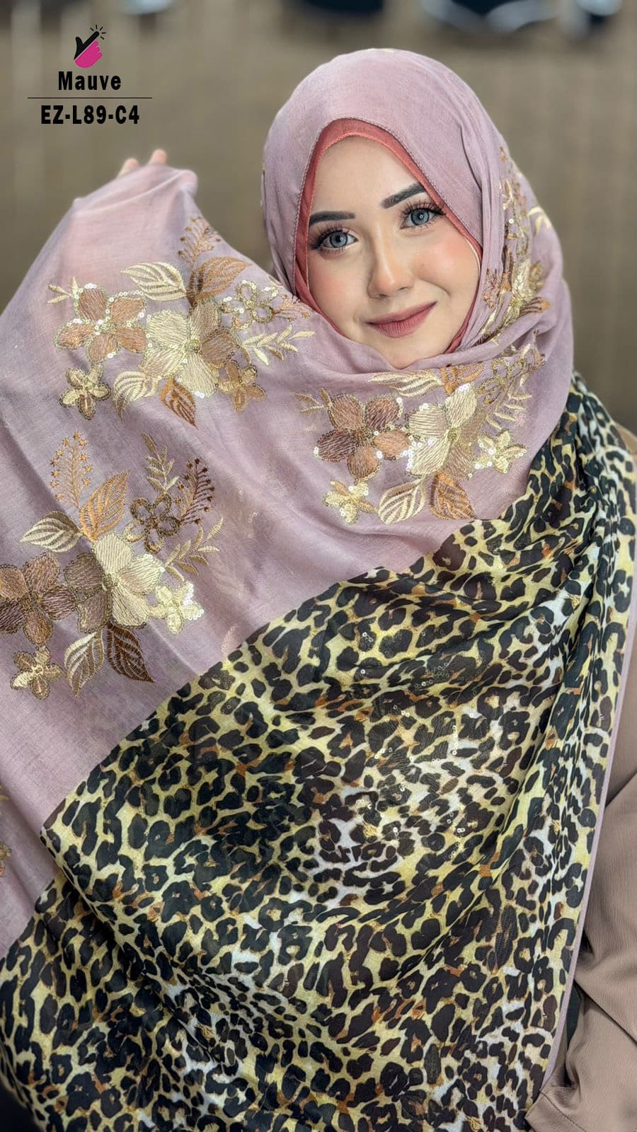 Embroidery Sequins Hijab
