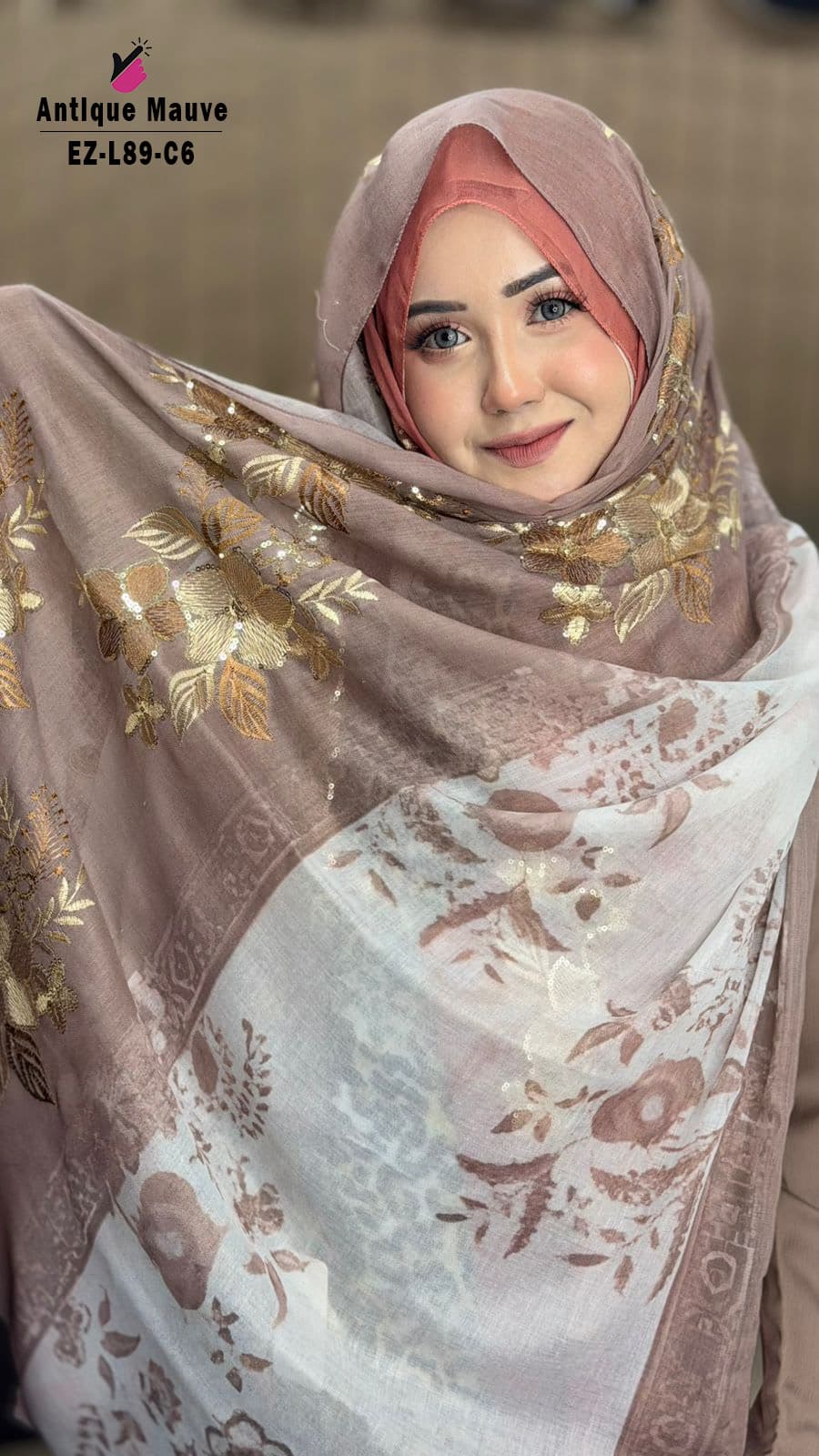 Embroidery Sequins Hijab