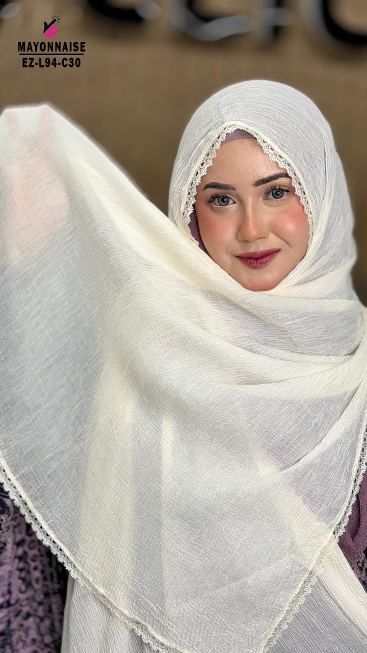 Feather Touch Hijab With Laise Work