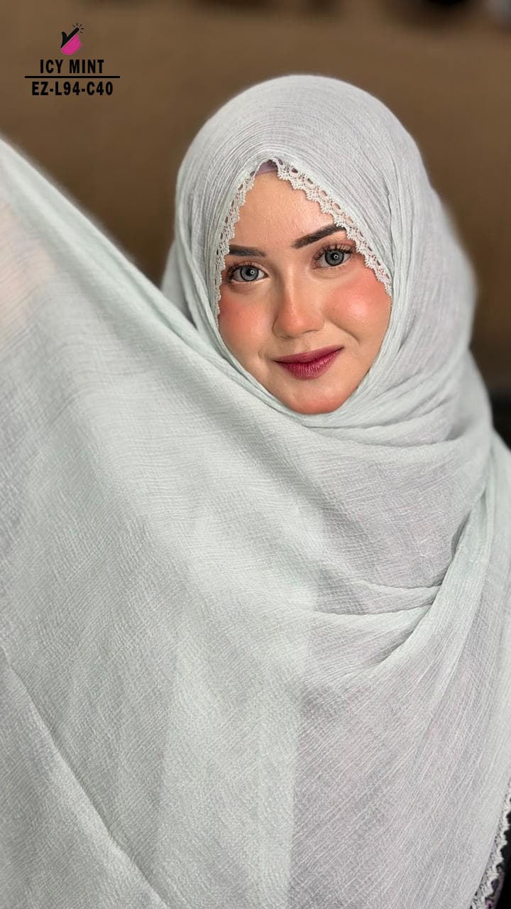 Feather Touch Hijab With Laise Work