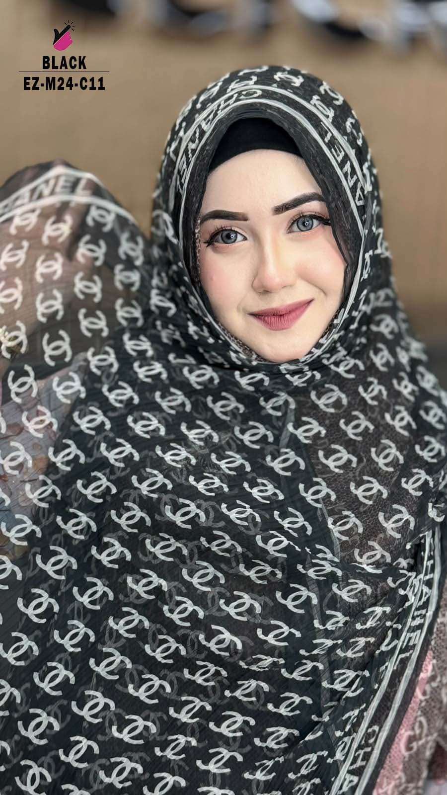 Feather Maslin Branded Hijab 