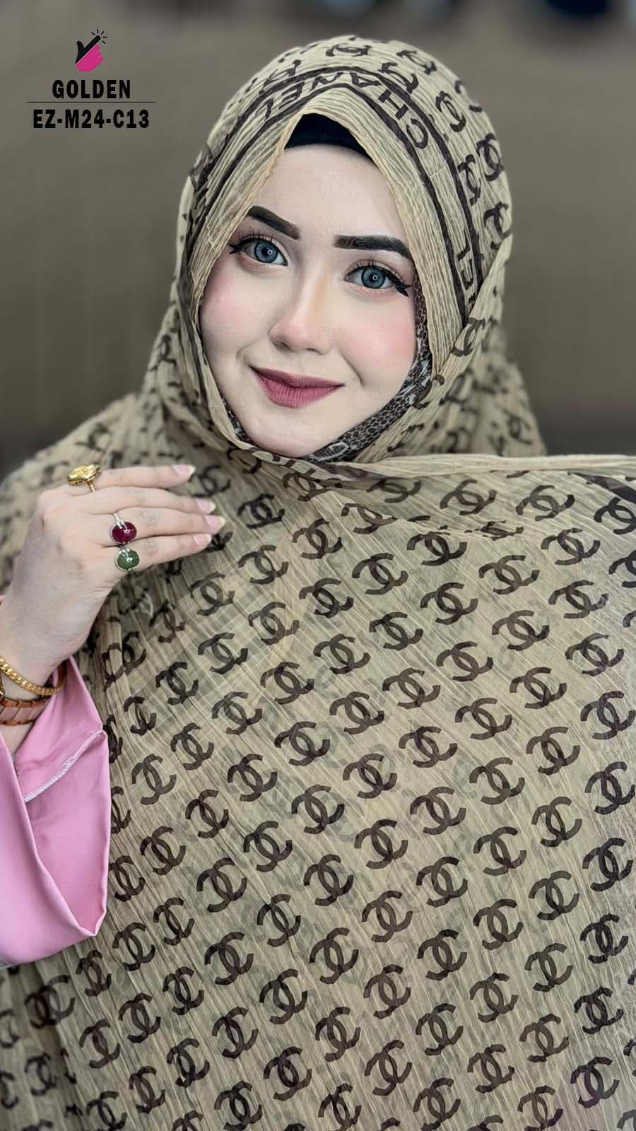 Feather Maslin Branded Hijab 