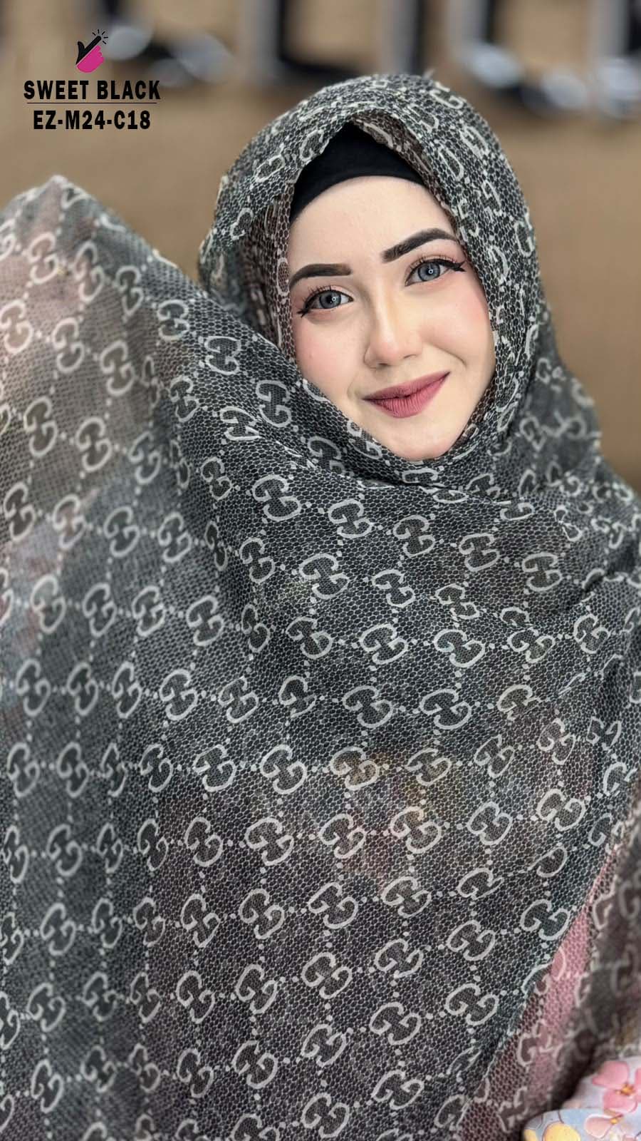 Feather Maslin Branded Hijab 