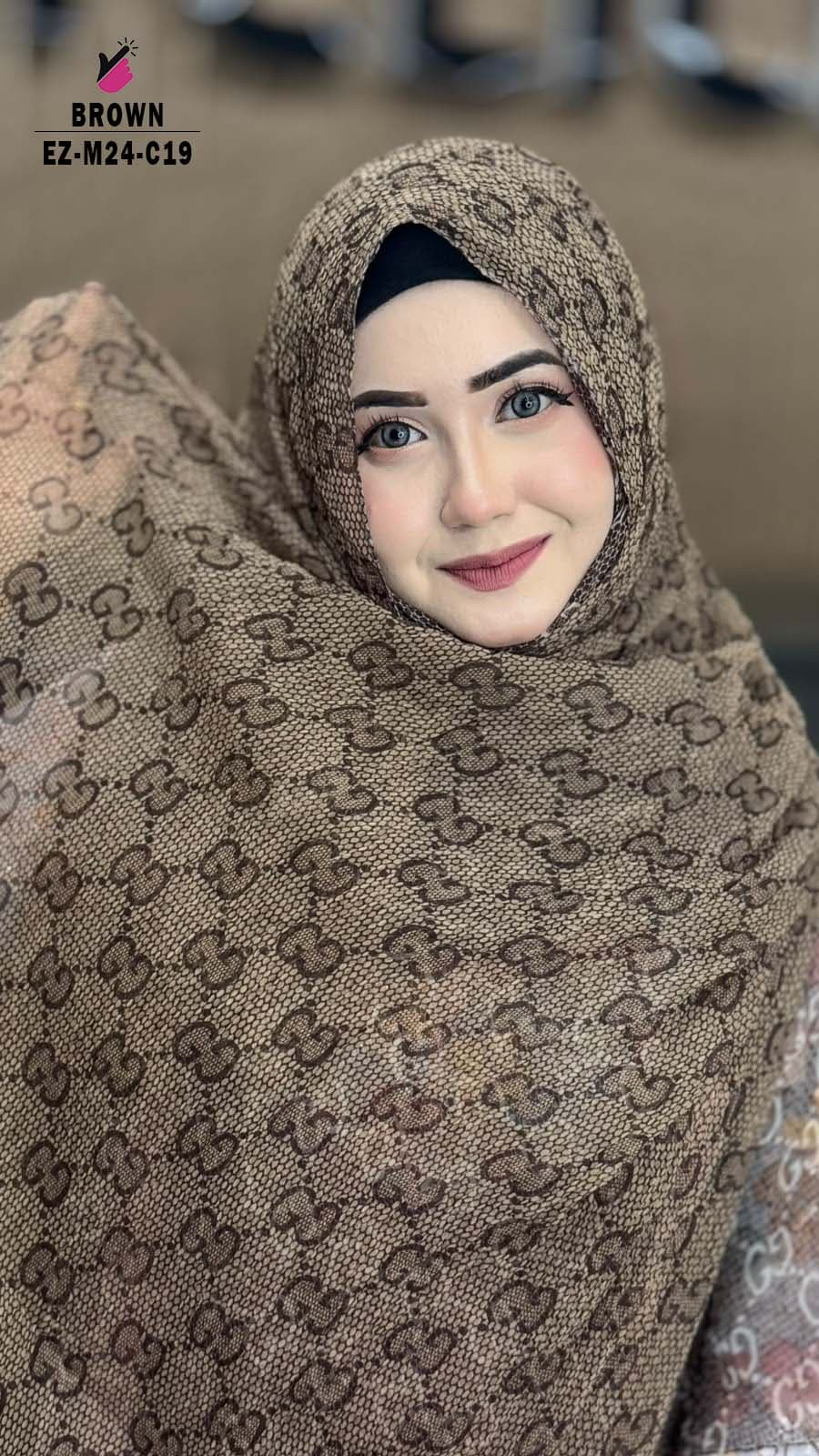 Feather Maslin Branded Hijab 