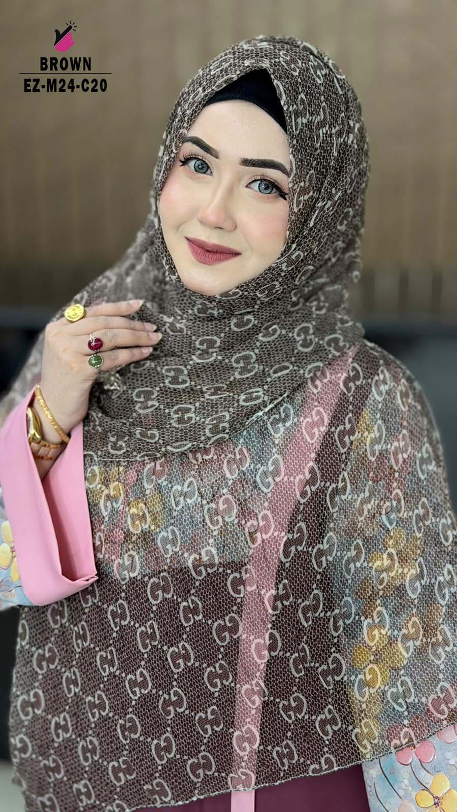 Feather Maslin Branded Hijab 
