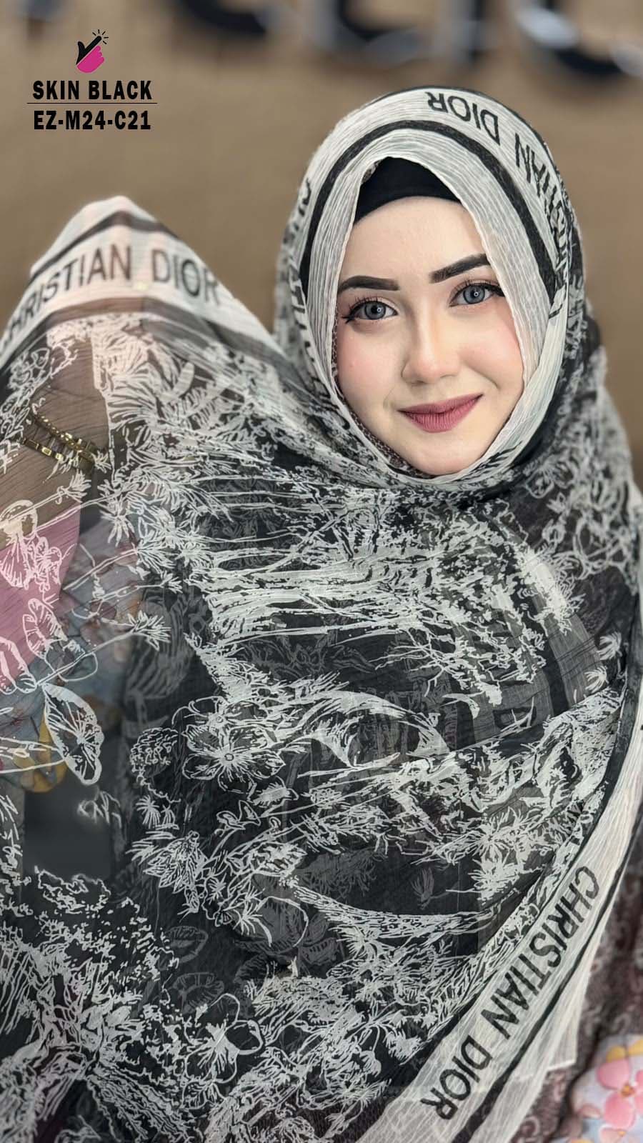 Feather Maslin Branded Hijab 