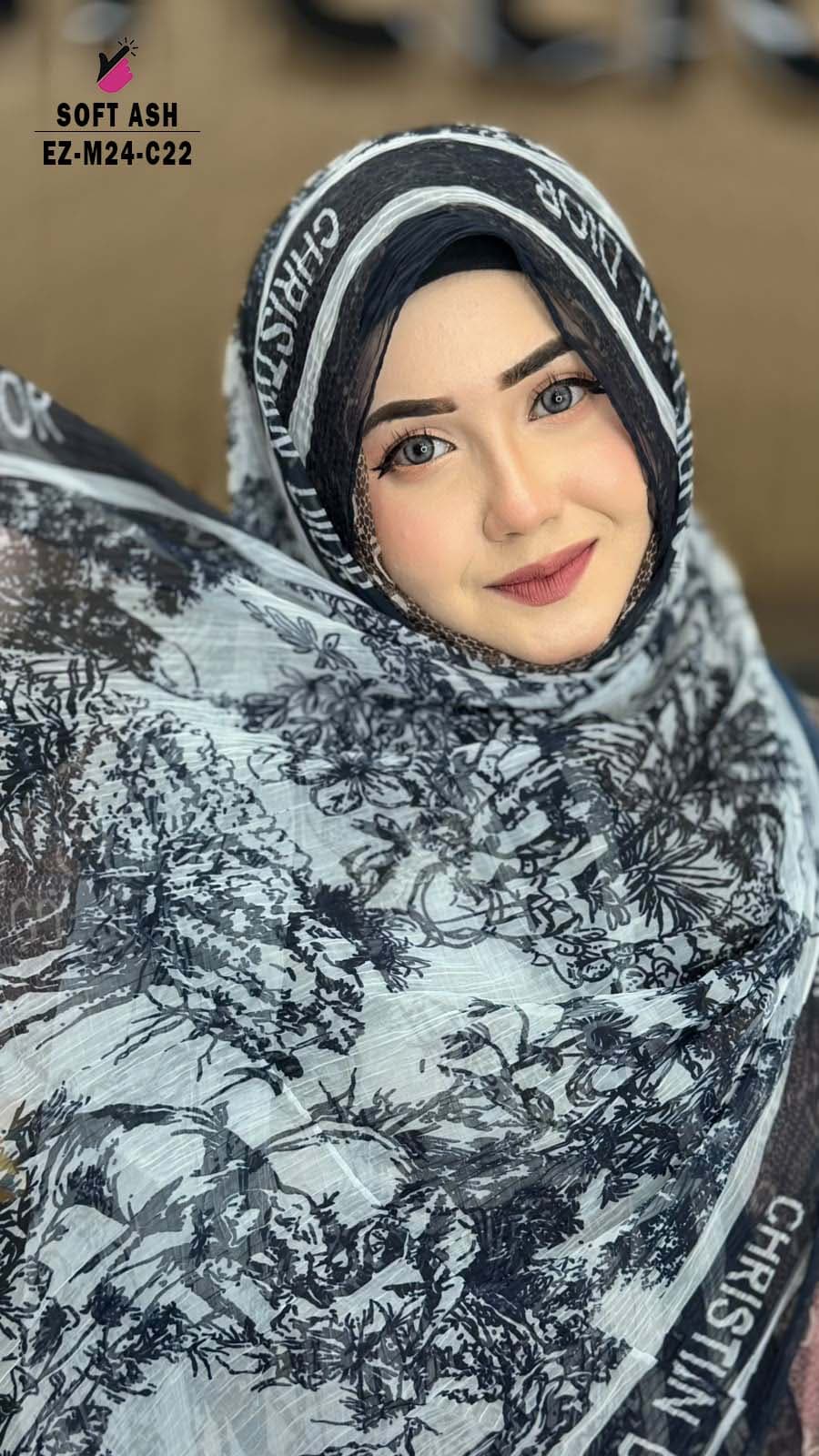 Feather Maslin Branded Hijab 