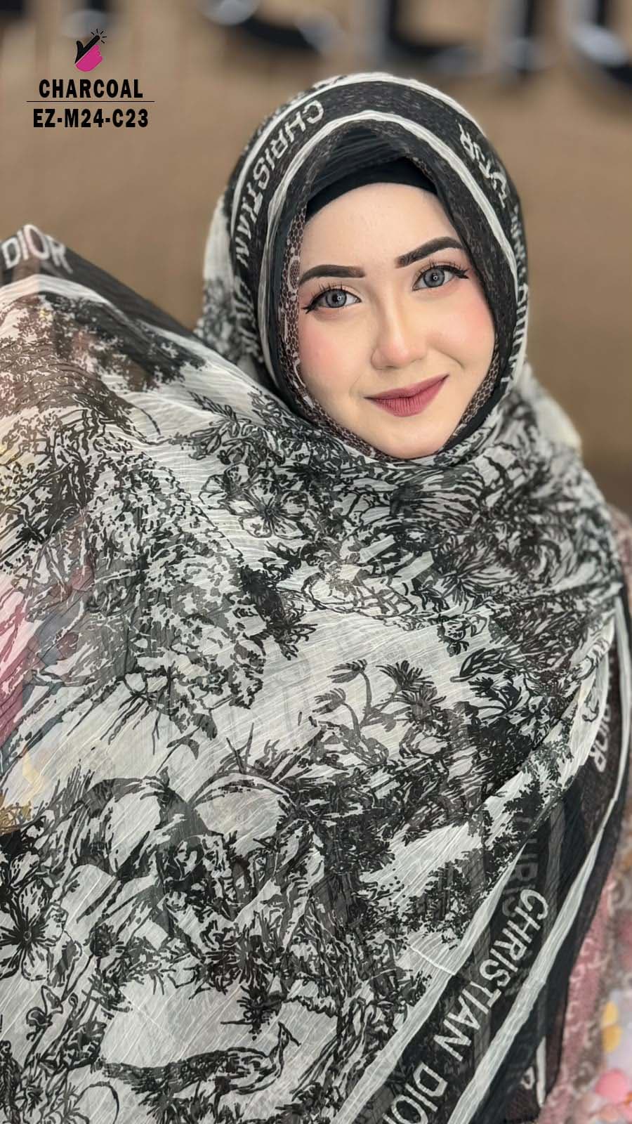 Feather Maslin Branded Hijab 