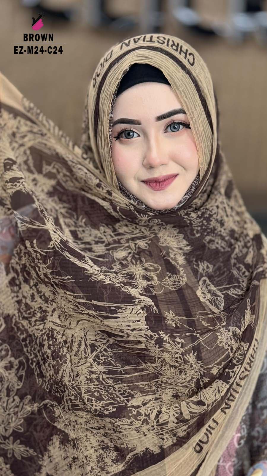 Feather Maslin Branded Hijab 