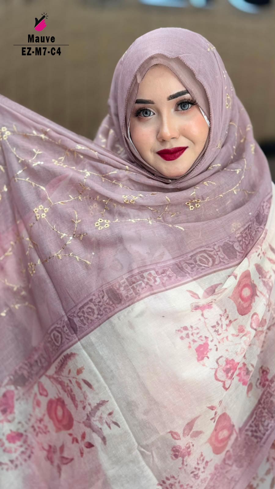 Embroidery Sequence Hijab
