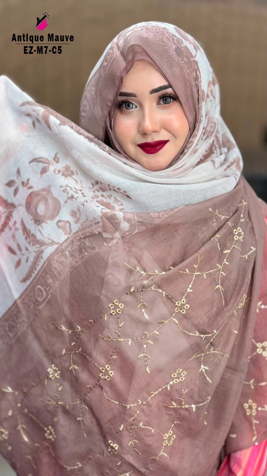 Embroidery Sequence Hijab