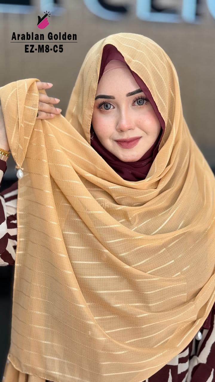Supper Exclusive Pearl Stripe Chiffon Hijab